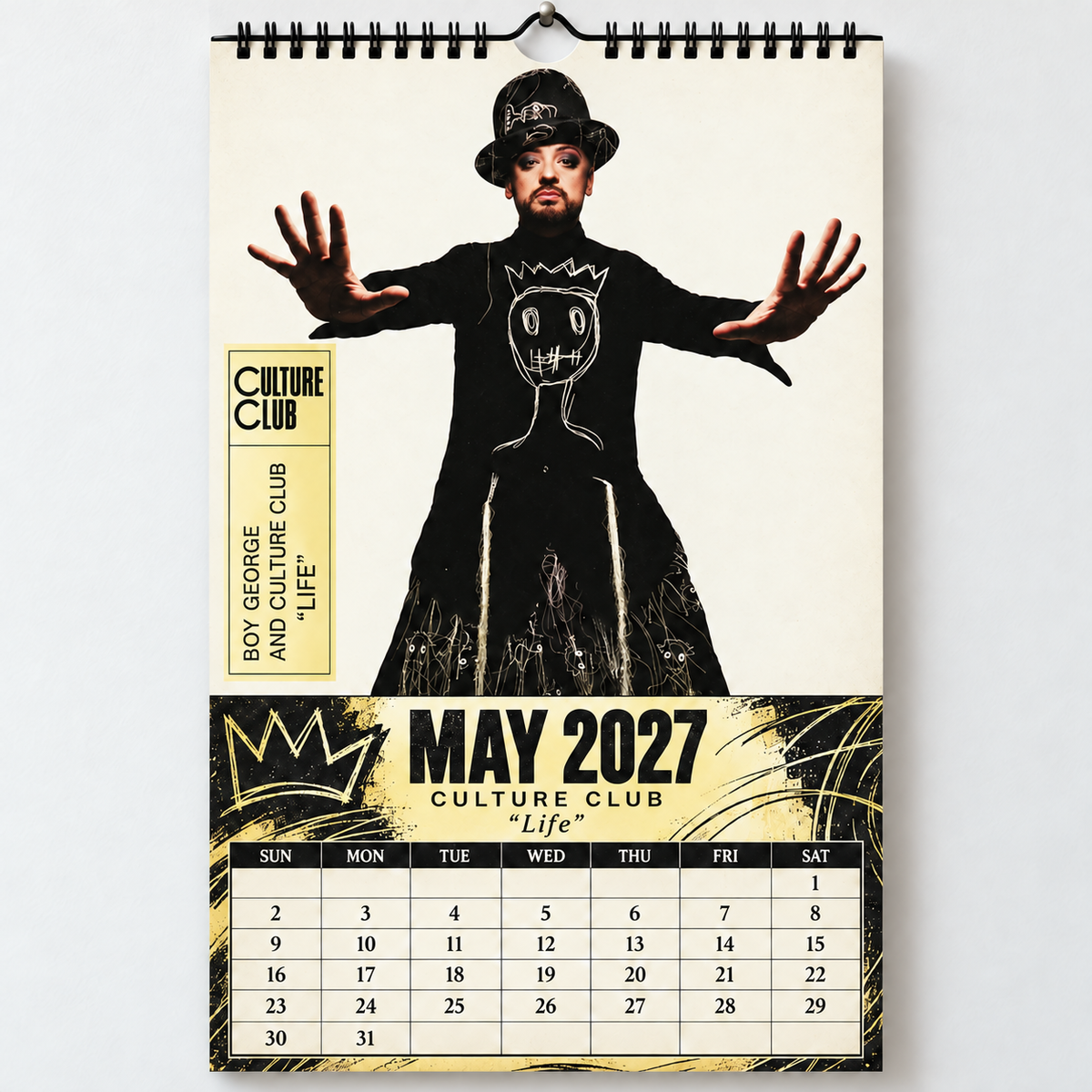 2027 Culture Club Album Cover Wall Calendar – Boy George 80s Pop Music Calendar, Retro New Wave Decor, Nostalgic Gift for Fans
