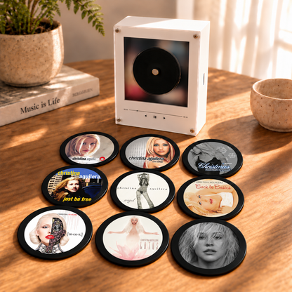 Christina Aguilera MagTune Mini CD Player Light - Premium Pop Music Merchandise, Stripped Album Art LED Night Light Tabletop Decor Fan Gift