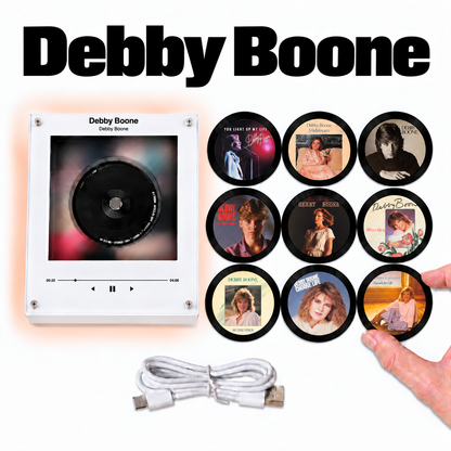 Debby Boone MagTune Mini CD Player Light - Premium Pop Music Merchandise, You Light Up My Life Album Art LED Night Light Tabletop Decor Gift