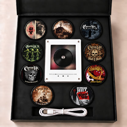 Cypress Hill MagTune Mini CD Player Light - Premium Hip Hop Music Merchandise, Skull & Bones Album Art LED Night Light Tabletop Decor Fan Gift