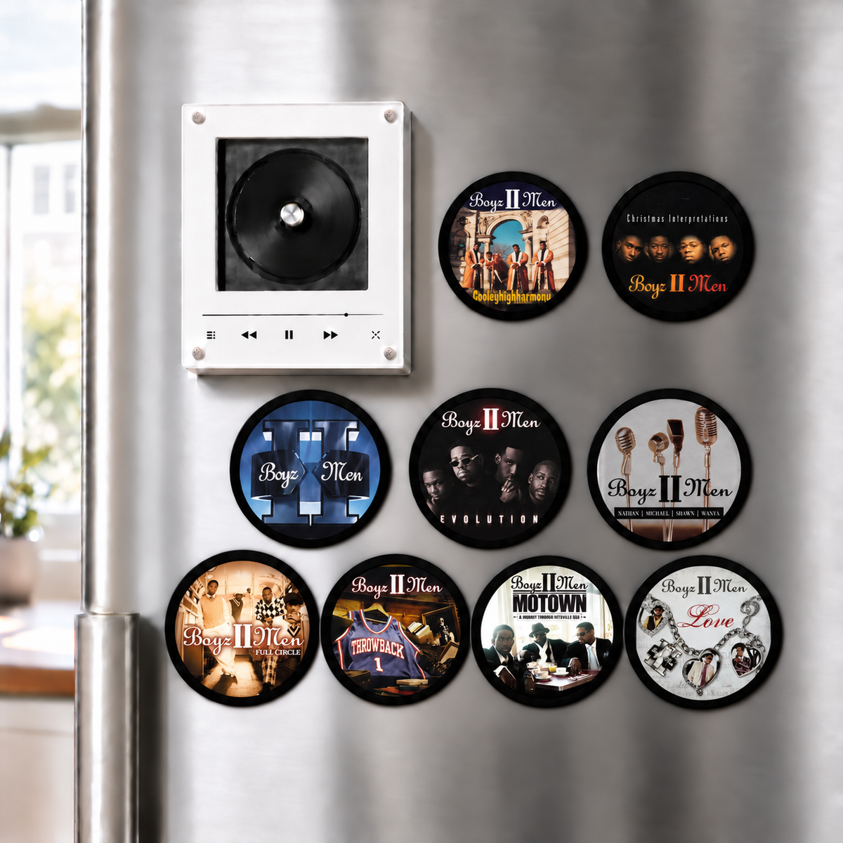 Boyz II Men MagTune Mini CD Player Light - Premium R&B Music Merchandise, Cooleyhighharmony Album Art LED Night Light Tabletop Decor Fan Gift