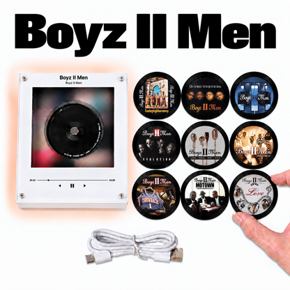 Boyz II Men MagTune Mini CD Player Light - Premium R&B Music Merchandise, Cooleyhighharmony Album Art LED Night Light Tabletop Decor Fan Gift