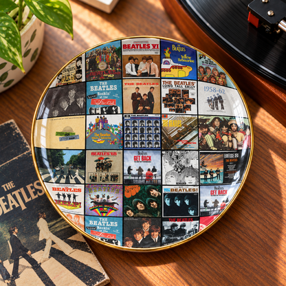 The Beatles Album Cover Jewelry Dish – Vintage Beatles Music Collage Trinket Tray
