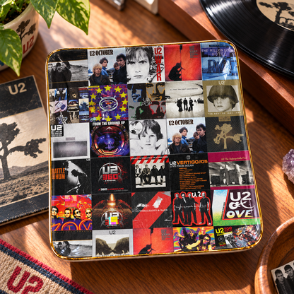U2 Ceramic Ring Dish - Rock Album Cover Trinket Tray, Gold-Rimmed Jewelry Holder & Rock Fan Gift