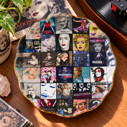 Madonna Ceramic Ring Dish - Pop Album Cover Trinket Tray, Gold-Rimmed Jewelry Holder & Pop Music Fan Gift