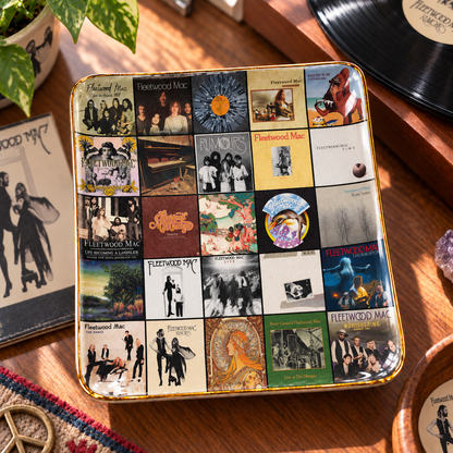 Fleetwood Mac Ceramic Ring Dish - Band Album Cover Trinket Tray, Gold-Rimmed Jewelry Holder & Rock Fan Gift