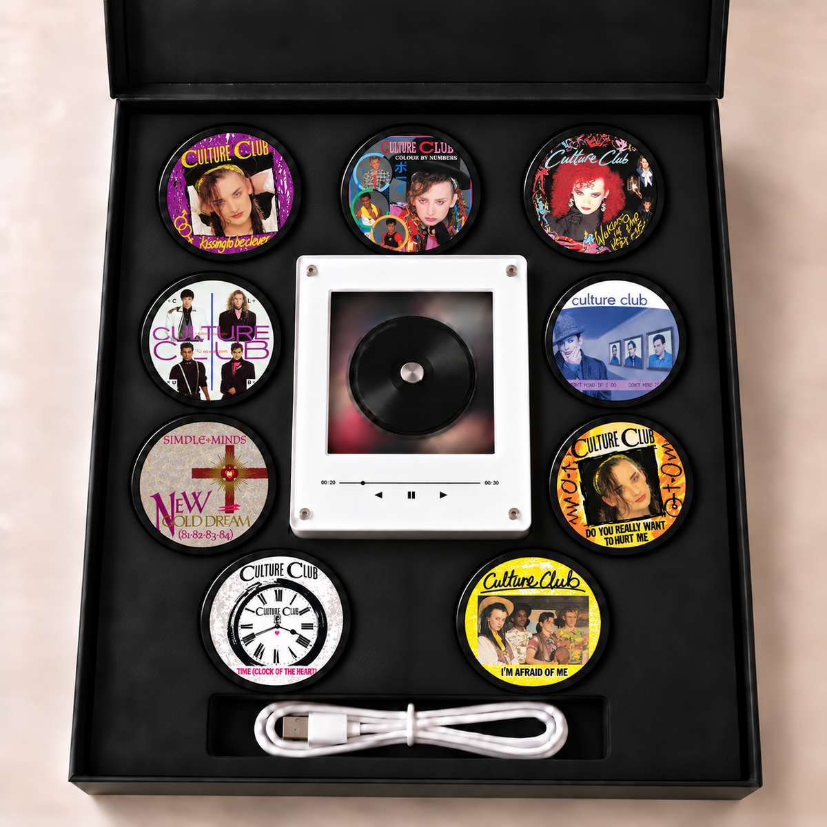 Culture Club MagTune Mini CD Player Light - Premium New Wave Music Merchandise, Colour by Numbers Album Art LED Night Light Tabletop Decor Fan Gift