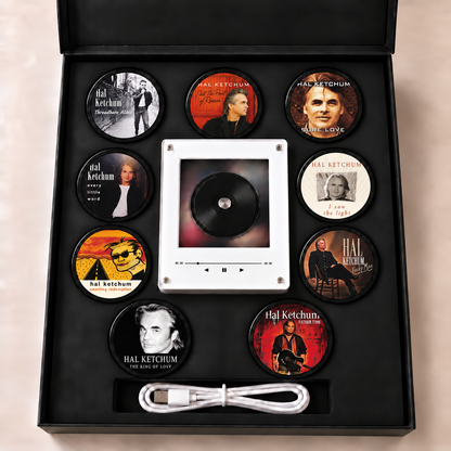 Hal Ketchum MagTune Mini CD Player Light - Premium Country Music Merchandise, Sure Love Album Art LED Night Light Tabletop Fan Gift