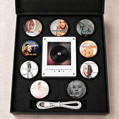 Christina Aguilera MagTune Mini CD Player Light - Premium Pop Music Merchandise, Stripped Album Art LED Night Light Tabletop Decor Fan Gift