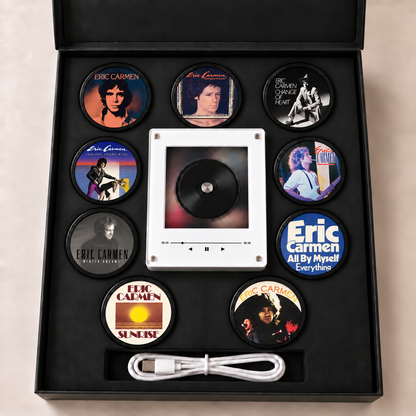 Eric Carmen MagTune Mini CD Player Light - Premium Pop Rock Merchandise, Boats Against the Current Album Art LED Night Light Tabletop Gift