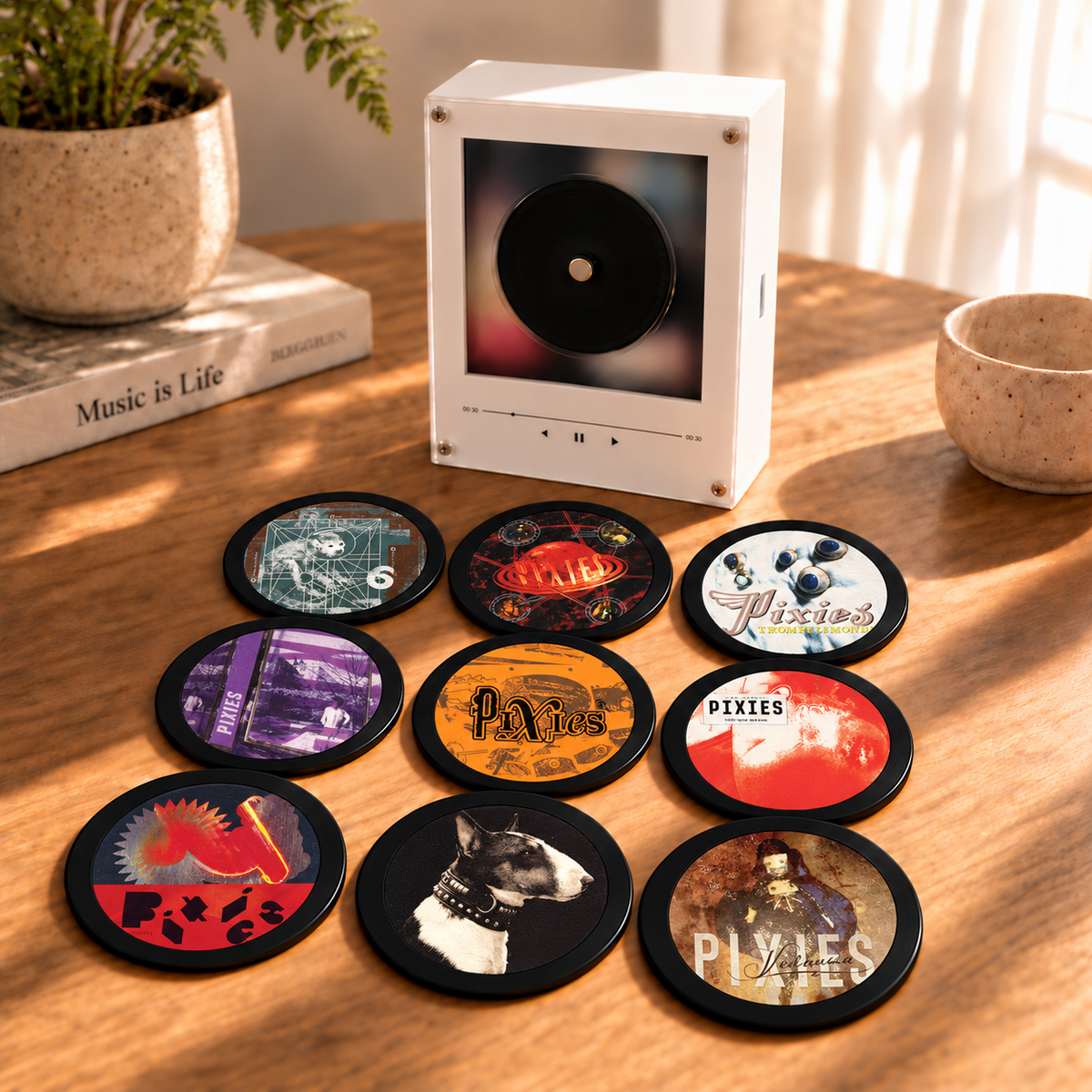 Pixies MagTune Mini CD Player Light - Premium Alternative Rock Merchandise, Doolittle Album Art LED Night Light Tabletop Fan Gift