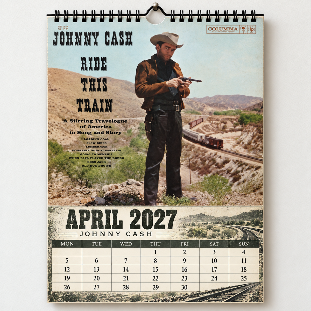 2027 Johnny Cash Album Cover Wall Calendar – Vintage Country Music Calenda,  Country Music Fan Gift