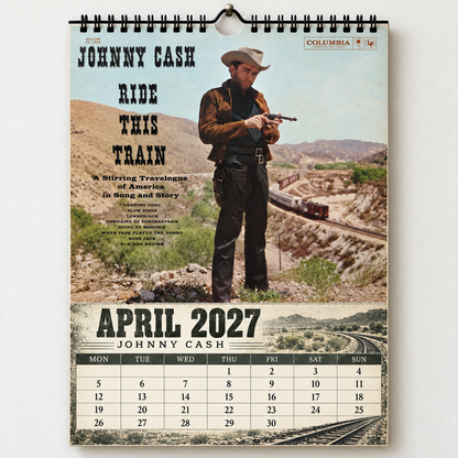 2027 Johnny Cash Album Cover Wall Calendar – Vintage Country Music Calenda,  Country Music Fan Gift
