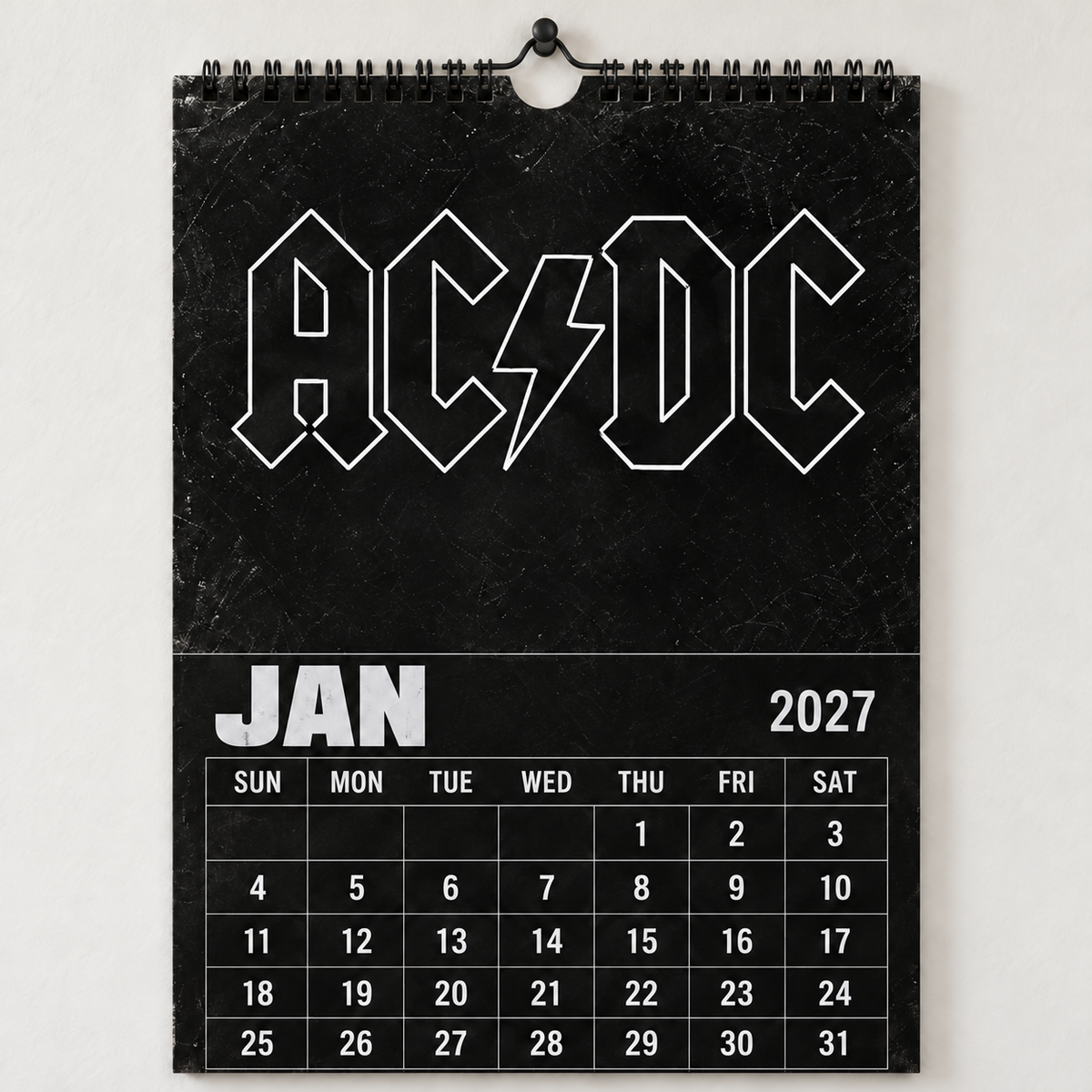 AC/DC 2027 Calendar - Classic Hard Rock Band Wall Planner, Unique Gift for AC/DC Fans