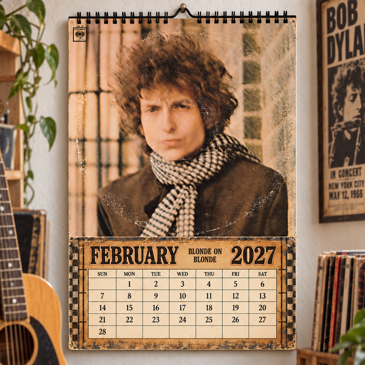 Bob Dylan 2027 Album Cover Calendar - Classic Art Wall Planner, Music Keepsake Fan Gift