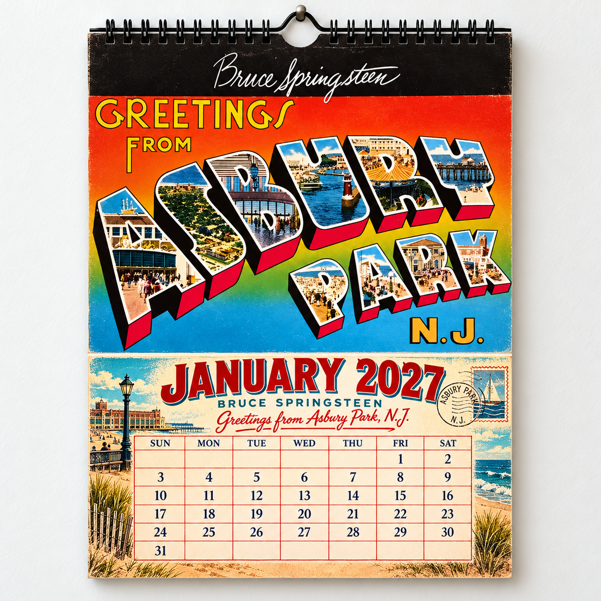 Bruce Springsteen 2027 Album Cover Calendar - Classic Art Wall Planner, Music Keepsake Fan Gift