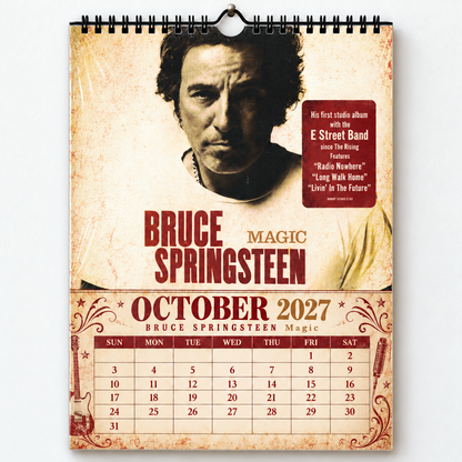 Bruce Springsteen 2027 Album Cover Calendar - Classic Art Wall Planner, Music Keepsake Fan Gift