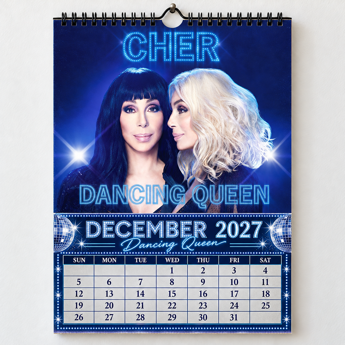 Cher 2027 Album Cover Calendar - Classic Art Wall Planner, Music Keepsake Fan Gift