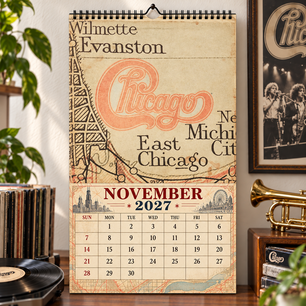 Chicago 2027 Album Cover Calendar - Classic Art Wall Planner, Music Keepsake Fan Gift