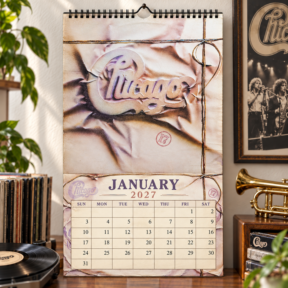 Chicago 2027 Album Cover Calendar - Classic Art Wall Planner, Music Keepsake Fan Gift