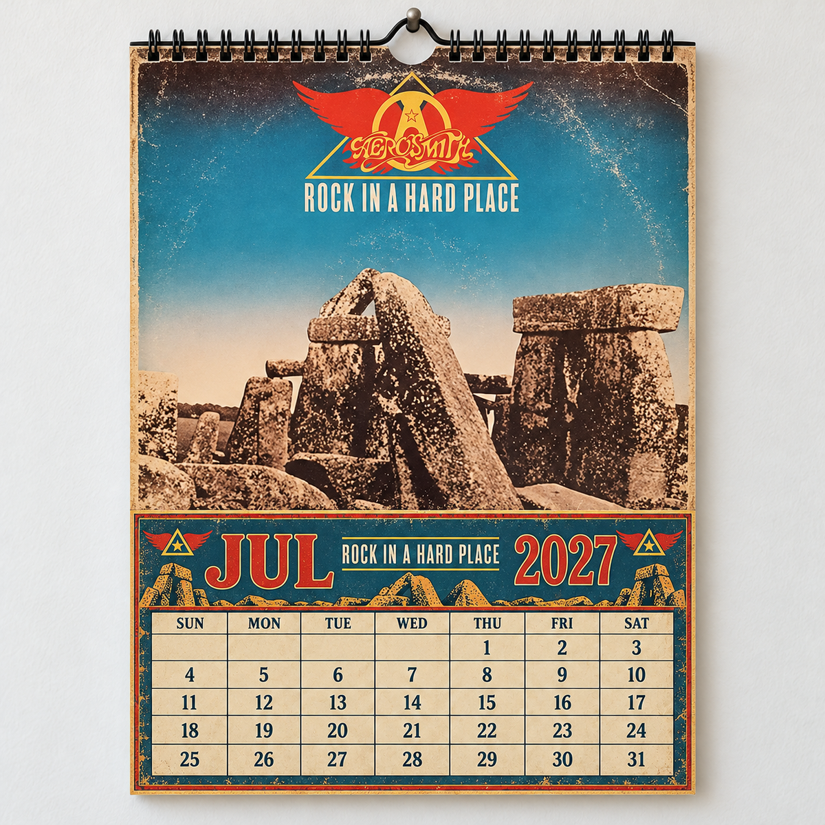 Aerosmith 2027 Rock Wall Calendar - Permanent Vacation Album Art Collector Edition, Hard Rock Music Fan Gift & Planner