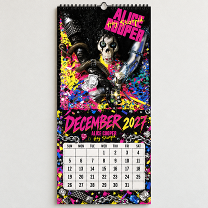 2027 Alice Cooper Album Covers Wall Calendar - Spiral Bound Vintage Shock Rock Collector's Calendar - Unique Christmas Stocking Stuffer & Birthday Gift