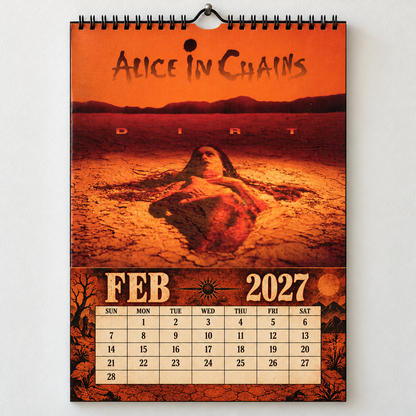Alice in Chains 2027 Album Covers Wall Calendar - Dirt & Grunge Band Album Art Poster Calendar, Rock Music Fan Gift