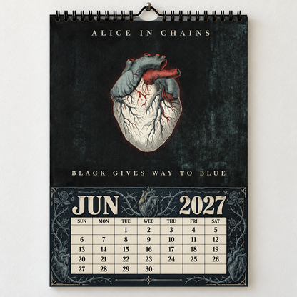 Alice in Chains 2027 Album Covers Wall Calendar - Dirt & Grunge Band Album Art Poster Calendar, Rock Music Fan Gift