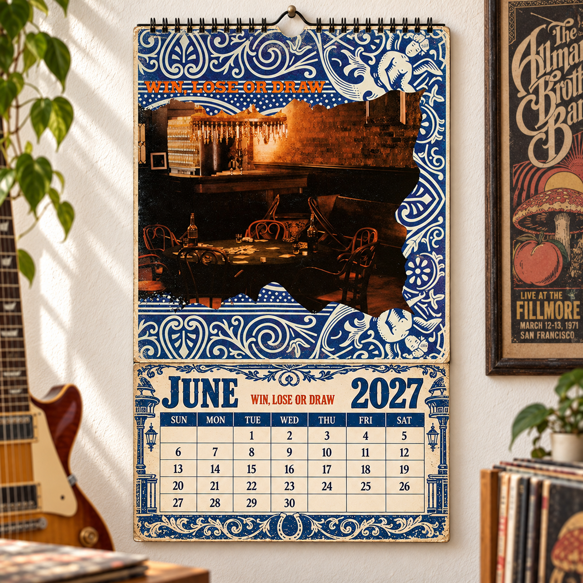 The Allman Brothers Band 2027 Album Covers Music Wall Calendar - Timeless Southern Rock Classic Album Art Hanging Calendar