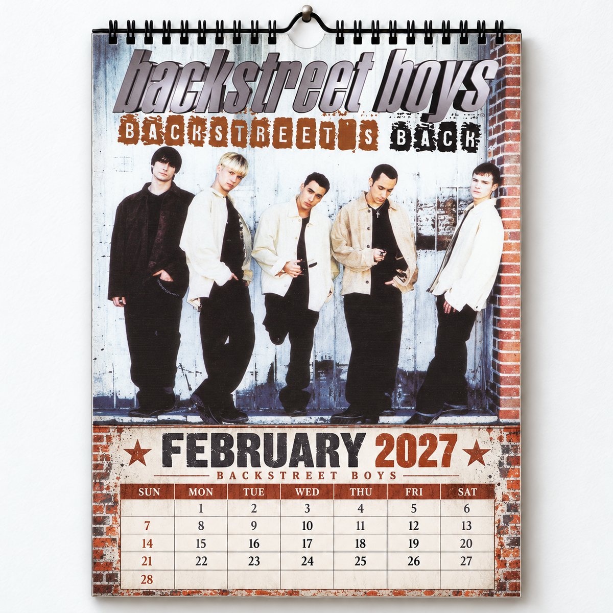 Backstreet Boys 2027 Album Covers Wall Calendar – A Year of I Want It That Way Memories, Vintage Boy Band Album Covers, 90s Pop Music Nostalgia,
