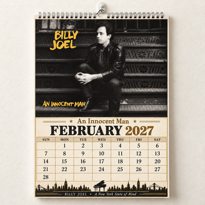 Billy Joel 2027 Album Cover Calendar - Classic Pop Rock Art Wall Planner, Piano Man Music Keepsake Fan Gift