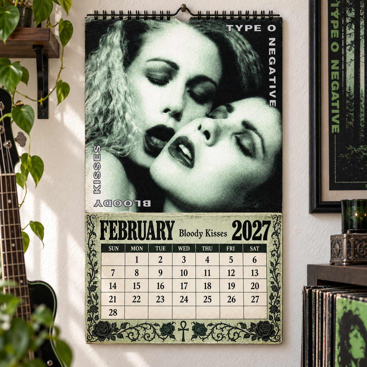 Type O Negative 2027 Album Covers Music Wall Calendar - Timeless Gothic Rock Classic Album Art Hanging Calendar