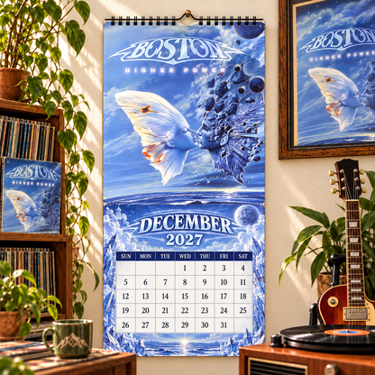 Boston Band Wall Calendar 2027 - 12-Month Classic Rock Music Merchandise & Spaceship Album Art Decor