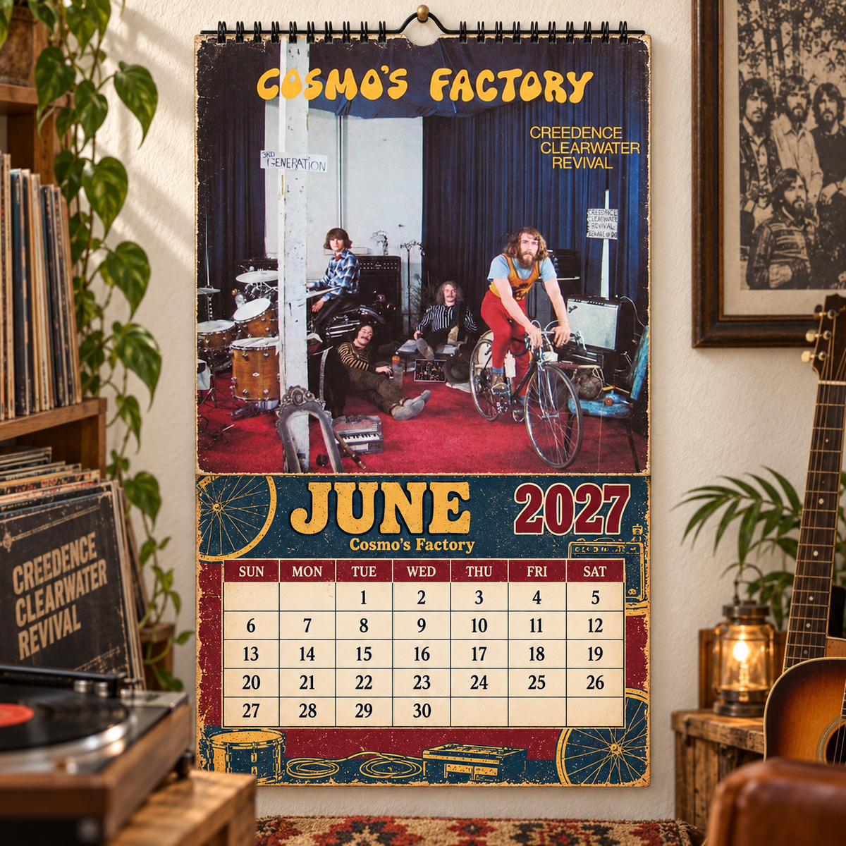 Creedence Clearwater Revival Album Covers Collage Wall Calendar - 2027 A Year of Green Rivers & Bayou Memories - Perfect Gift for Rock Fans