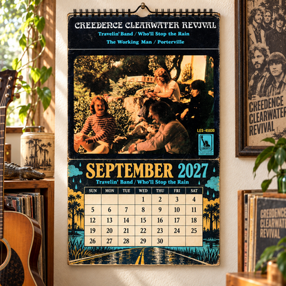 Creedence Clearwater Revival Album Covers Collage Wall Calendar - 2027 A Year of Green Rivers & Bayou Memories - Perfect Gift for Rock Fans