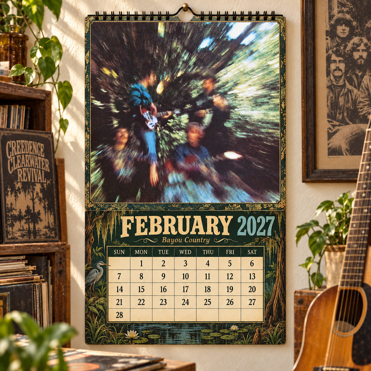 Creedence Clearwater Revival Album Covers Collage Wall Calendar - 2027 A Year of Green Rivers & Bayou Memories - Perfect Gift for Rock Fans