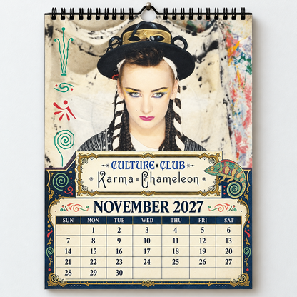 2027 Culture Club Album Cover Wall Calendar – Boy George 80s Pop Music Calendar, Retro New Wave Decor, Nostalgic Gift for Fans