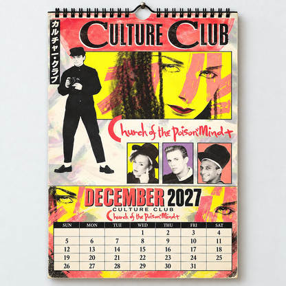 2027 Culture Club Album Cover Wall Calendar – Boy George 80s Pop Music Calendar, Retro New Wave Decor, Nostalgic Gift for Fans