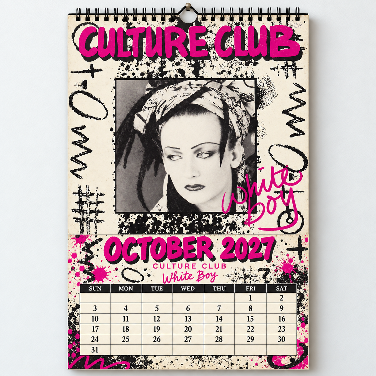 2027 Culture Club Album Cover Wall Calendar – Boy George 80s Pop Music Calendar, Retro New Wave Decor, Nostalgic Gift for Fans
