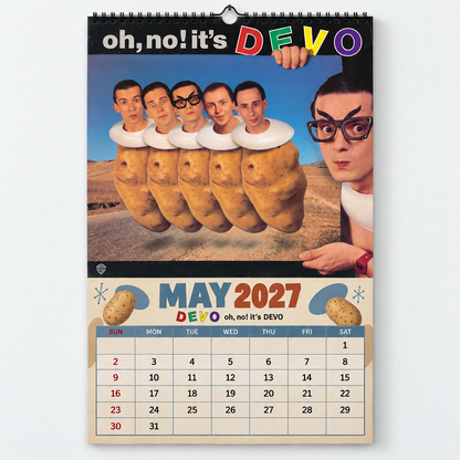 2027 DEVO Album Cover Wall Calendar – Retro 80s New Wave Music Calendar, Synth Punk Rock Band Decor, Nostalgic Gift for DEVO Fans