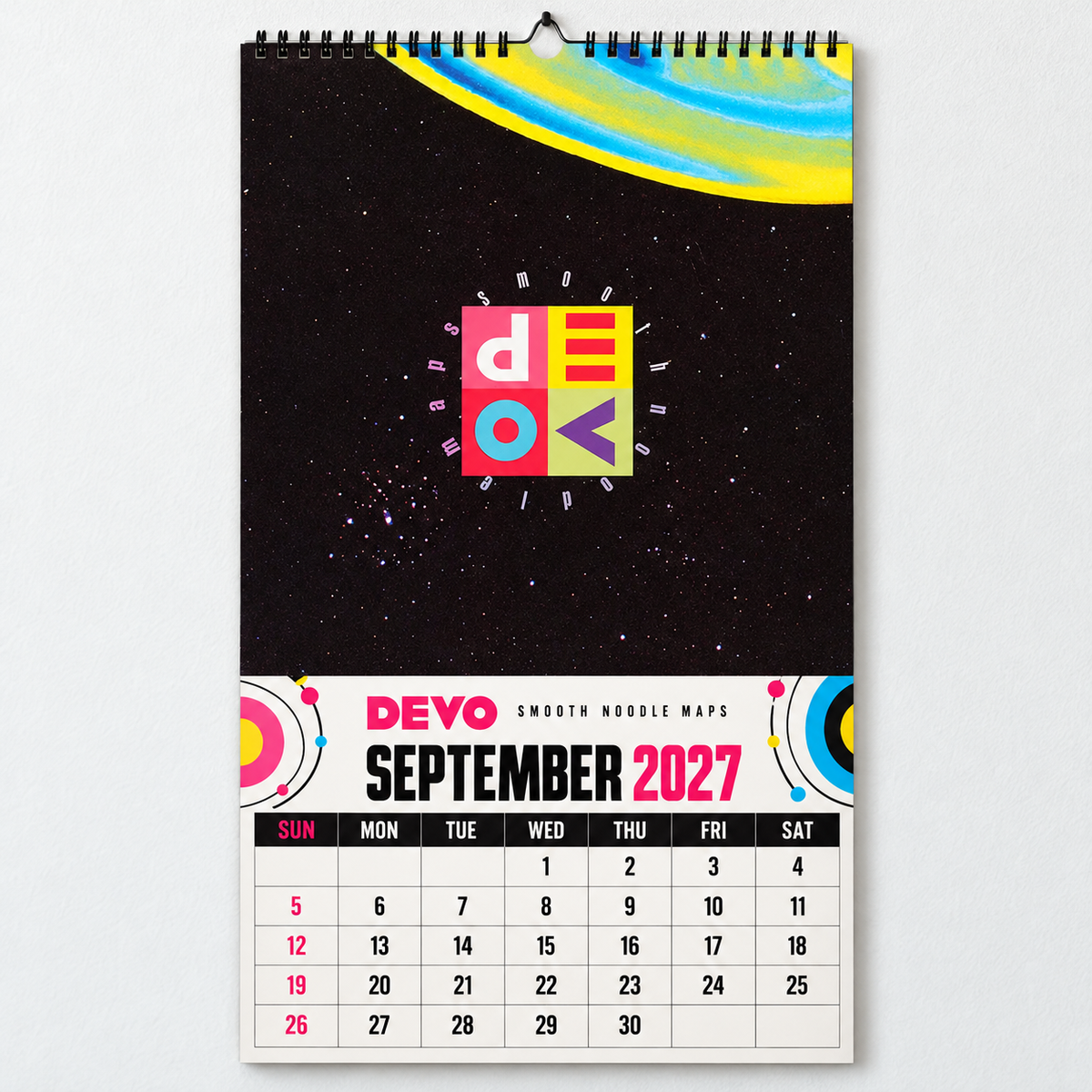 2027 DEVO Album Cover Wall Calendar – Retro 80s New Wave Music Calendar, Synth Punk Rock Band Decor, Nostalgic Gift for DEVO Fans