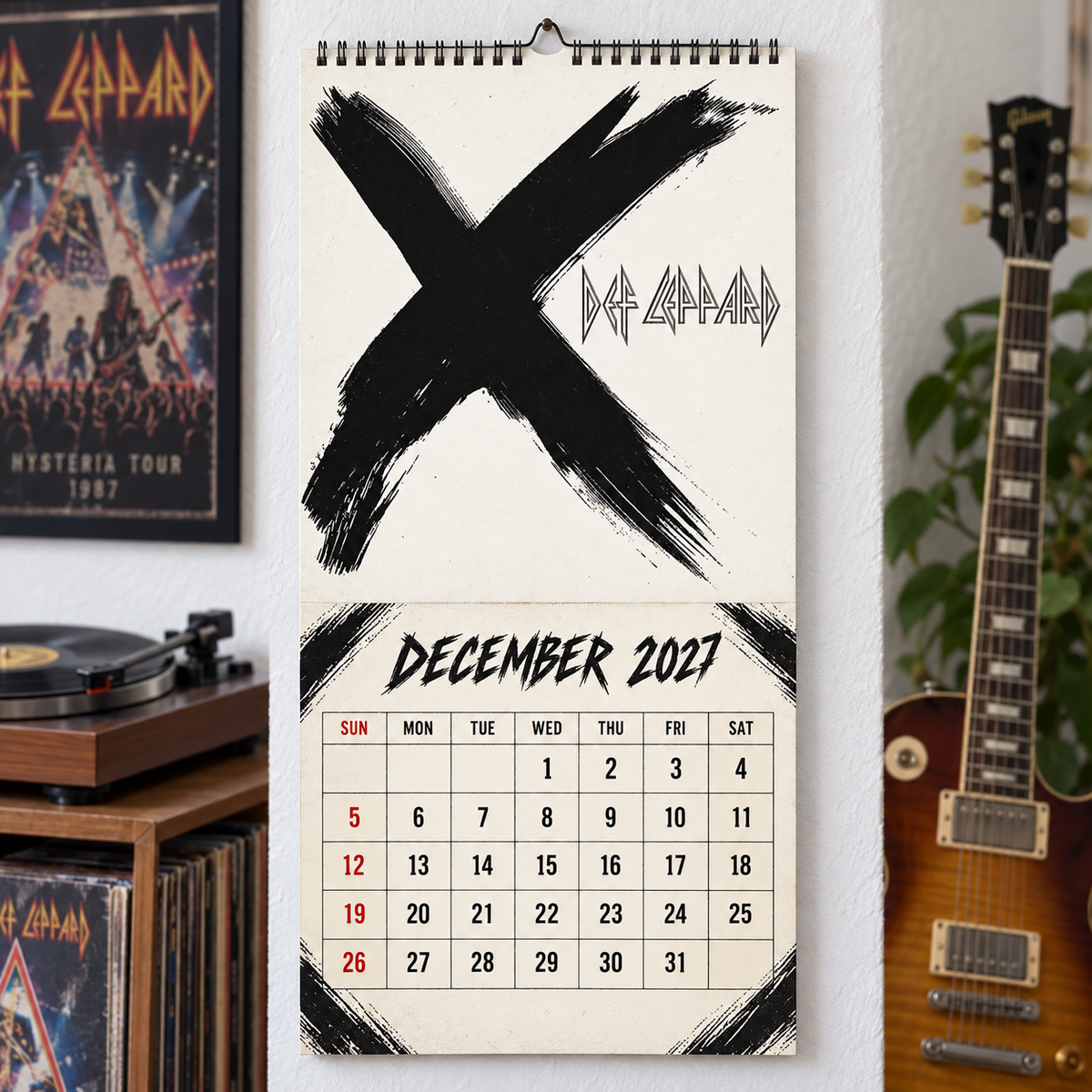 Def Leppard 2027 Wall Calendar - Album Cover Collage & Discography Art | Premium Hard Rock Fan Gift & Hanging Decor