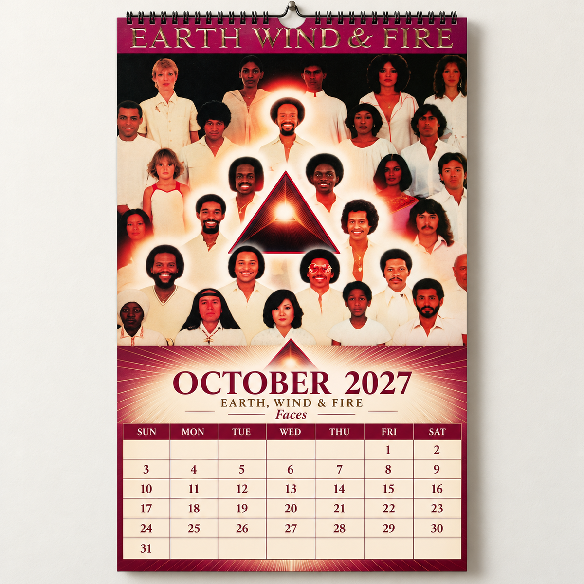 Earth, Wind & Fire 2027 Wall Calendar - Album Cover Collage & Discography Art | Premium Funk Soul Fan Gift & Hanging Decor