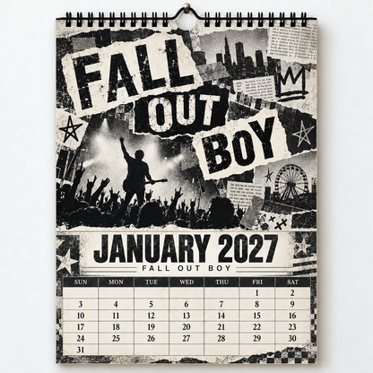 2027 Fall Out Boy Album Cover Wall Calendar – Pop Punk Rock Music Calendar, Thanks for the Memories, Emo Rock Fan Gift