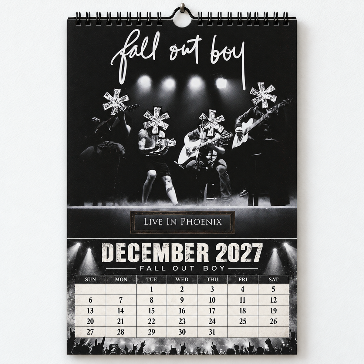 2027 Fall Out Boy Album Cover Wall Calendar – Pop Punk Rock Music Calendar, Thanks for the Memories, Emo Rock Fan Gift