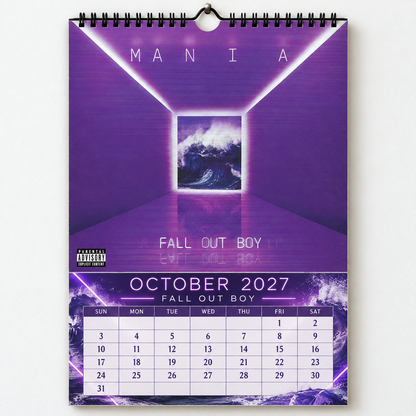2027 Fall Out Boy Album Cover Wall Calendar – Pop Punk Rock Music Calendar, Thanks for the Memories, Emo Rock Fan Gift