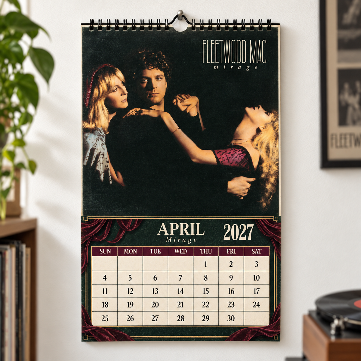 Fleetwood Mac 2027 Album Covers Wall Calendar - Classic Rock Album Art Poster Calendar, Rock Music Merchandise Fan Holiday Gift