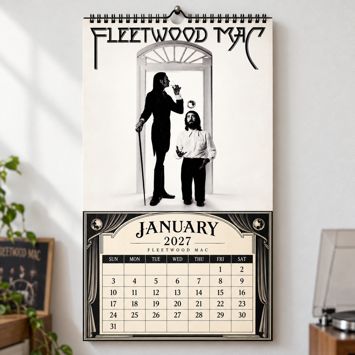 Fleetwood Mac 2027 Album Covers Wall Calendar - Classic Rock Album Art Poster Calendar, Rock Music Merchandise Fan Holiday Gift