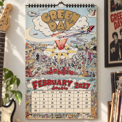 Green Day 2027 Wall Calendar - Album Cover Collage & Punk Rock Art | Premium Music Fan Gift & Hanging Decor
