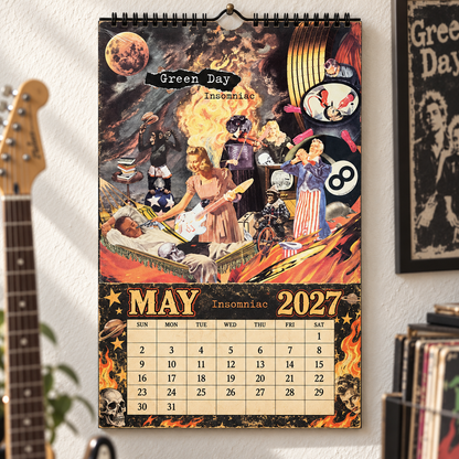 Green Day 2027 Wall Calendar - Album Cover Collage & Punk Rock Art | Premium Music Fan Gift & Hanging Decor